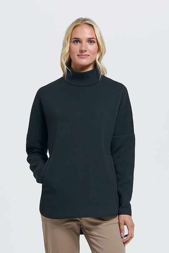 Cotton interlock knit sweatshirt 1 | BLACK | Audimas