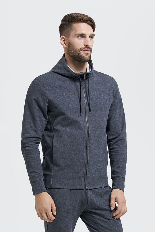 Cotton terry zip-through hoodie 1 | GREY/MELANGE | Audimas