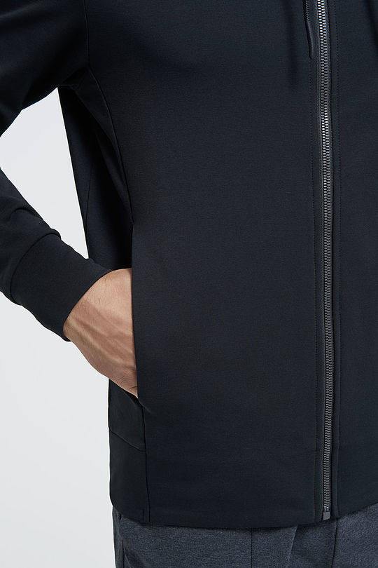 Cotton terry zip-through hoodie 4 | BLACK | Audimas
