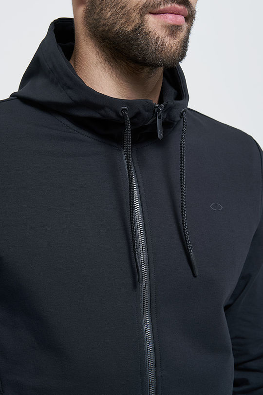 Cotton terry zip-through hoodie 3 | BLACK | Audimas
