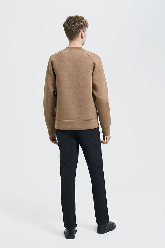 Interlock knit sweatshirt 6 | BROWN/BORDEAUX | Audimas