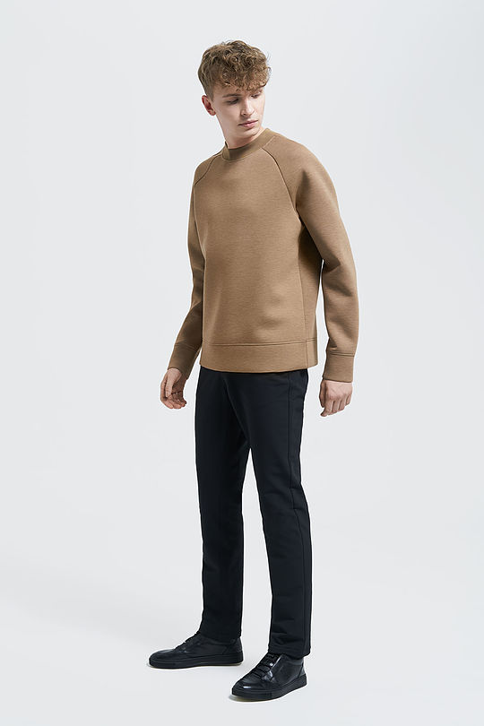 Interlock knit sweatshirt 5 | BROWN/BORDEAUX | Audimas