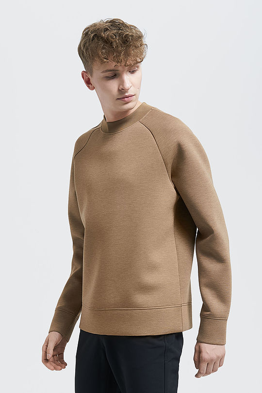 Interlock knit sweatshirt 1 | BROWN/BORDEAUX | Audimas