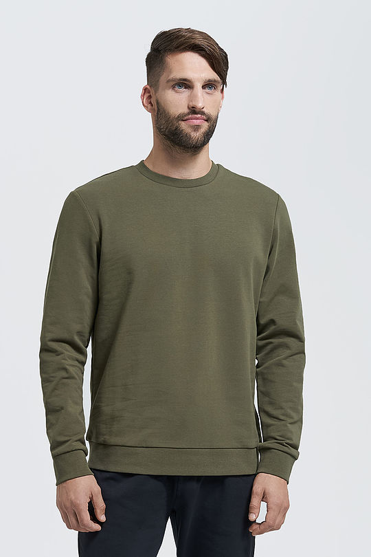 Stretch cotton sweatshirt 1 | GREEN/ KHAKI / LIME GREEN | Audimas