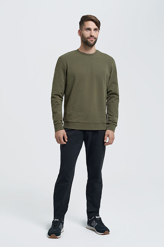 Stretch cotton sweatshirt 5 | GREEN/ KHAKI / LIME GREEN | Audimas