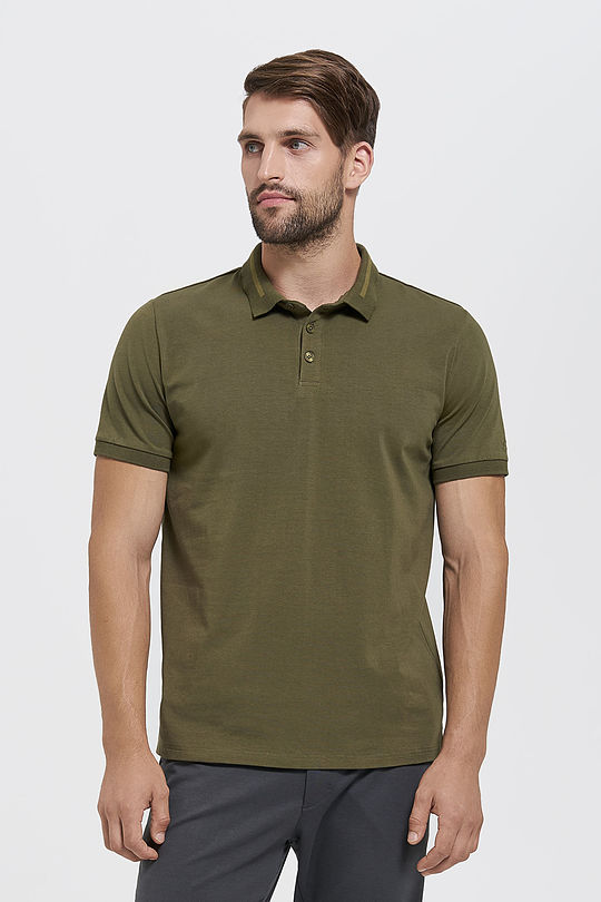 Cotton polo shirt 1 | GREEN/ KHAKI / LIME GREEN | Audimas