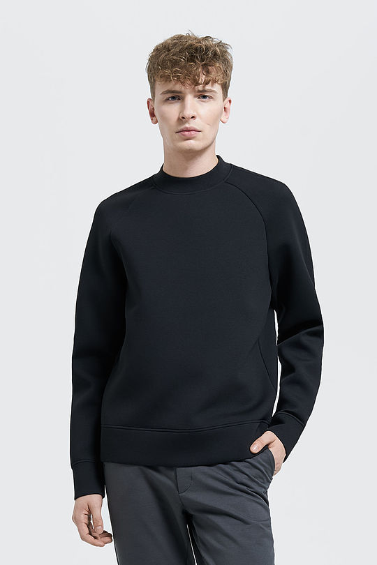 Interlock knit sweatshirt 1 | BLACK | Audimas