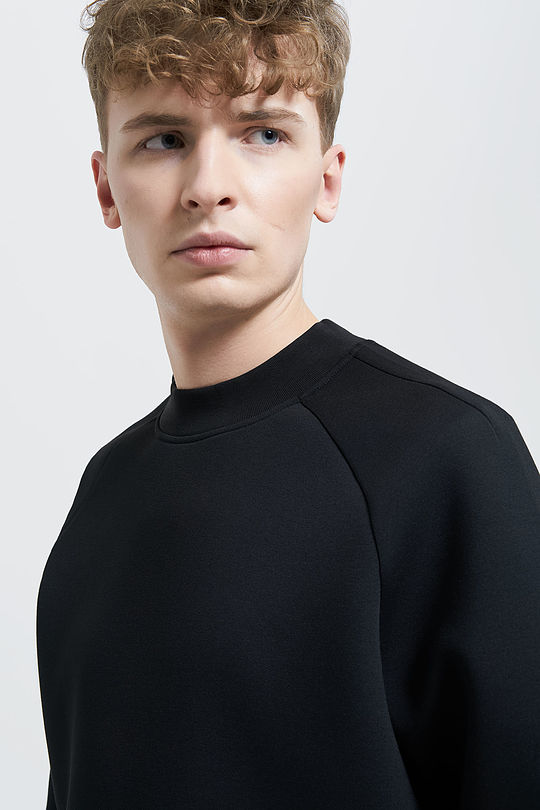 Interlock knit sweatshirt 3 | BLACK | Audimas