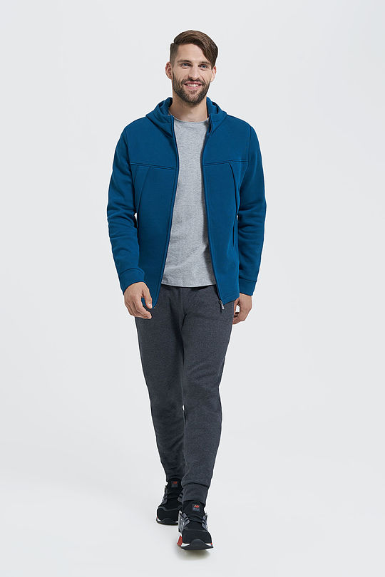 Brushed cotton zip-through hoodie 5 | BLUE | Audimas