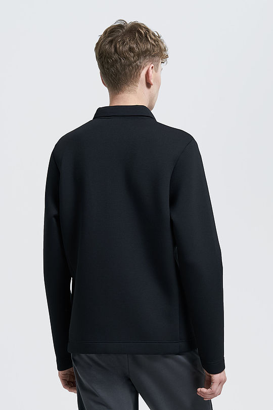 Cotton interlock knit zip-through jacket 2 | BLACK | Audimas