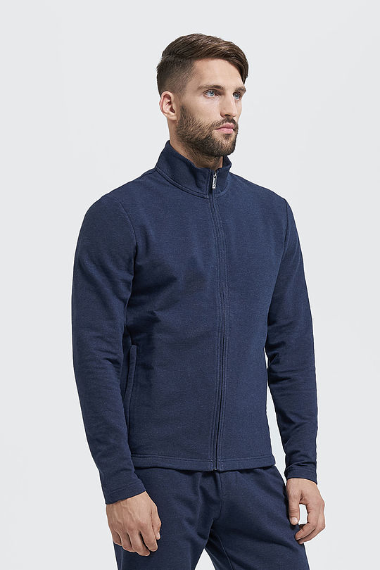 Cotton terry zip-through jacket 1 | BLUE | Audimas