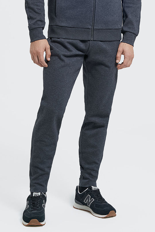 Pique cotton slim fit sweatpants 1 | GREY/MELANGE | Audimas