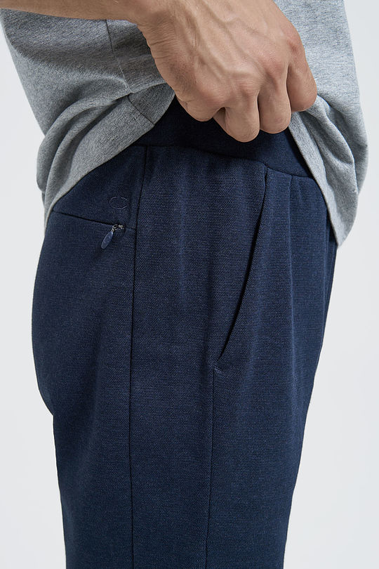Pique cotton slim fit sweatpants 3 | BLUE | Audimas