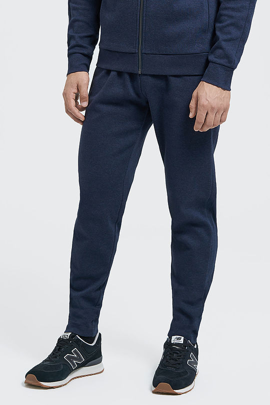 Pique cotton slim fit sweatpants 1 | BLUE | Audimas