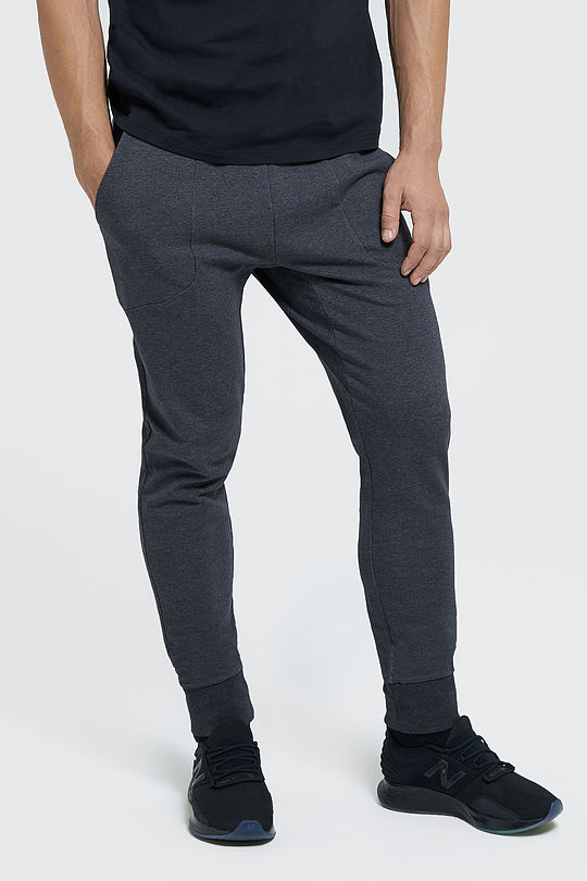Stretch cotton slim fit sweatpants 1 | GREY/MELANGE | Audimas