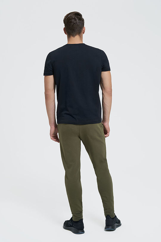 Stretch cotton slim fit sweatpants 5 | GREEN/ KHAKI / LIME GREEN | Audimas