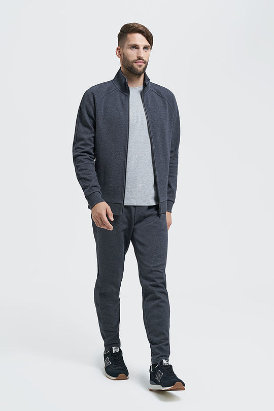 Pique cotton zip-through jacket 5 | GREY/MELANGE | Audimas