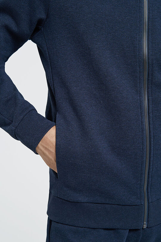 Pique cotton zip-through jacket 4 | BLUE | Audimas