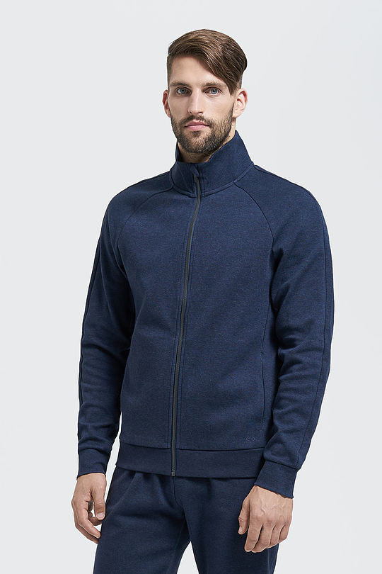 Pique cotton zip-through jacket 1 | BLUE | Audimas