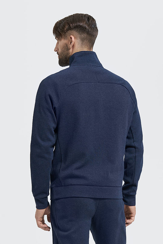 Pique cotton zip-through jacket 2 | BLUE | Audimas