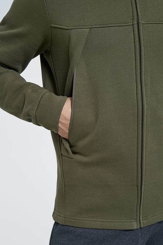 Brushed cotton zip-through hoodie 4 | GREEN/ KHAKI / LIME GREEN | Audimas