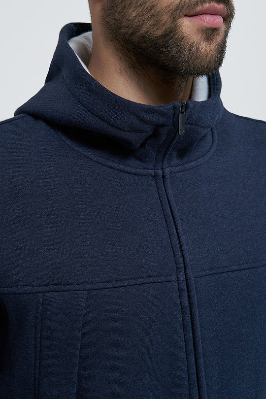 Brushed cotton zip-through hoodie 3 | BLUE | Audimas