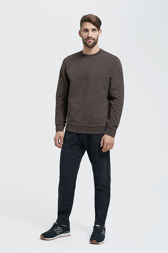 Stretch cotton sweatshirt 5 | BROWN/BORDEAUX | Audimas