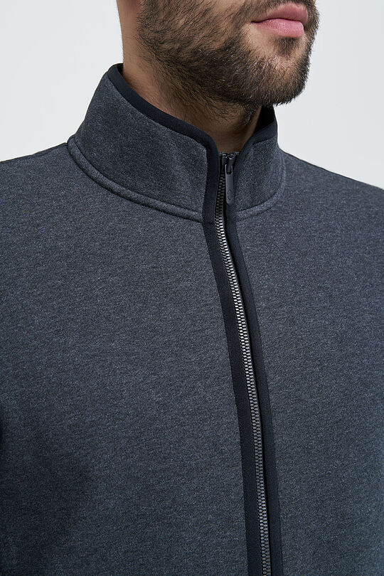 Brushed cotton zip-through jacket 3 | GREY/MELANGE | Audimas