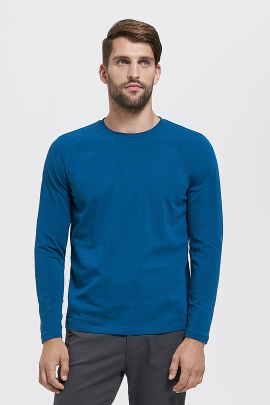 Cotton long sleeve tee 1 | BLUE | Audimas