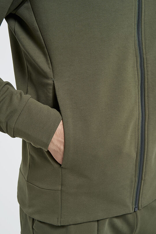 Cotton terry zip-through hoodie 4 | GREEN/ KHAKI / LIME GREEN | Audimas