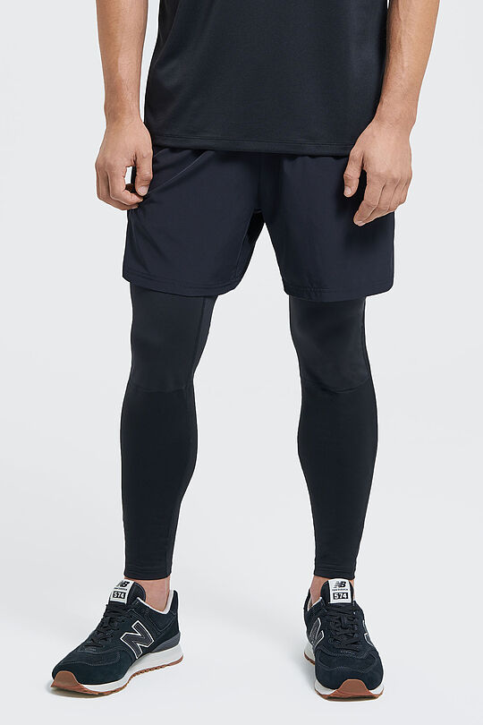 Medium length stretch woven shorts 1 | BLACK | Audimas