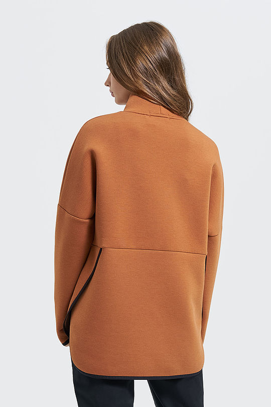 Cotton interlock knit sweatshirt 2 | BROWN/BORDEAUX | Audimas