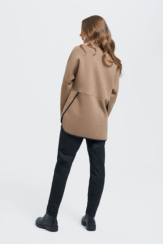 Cotton interlock knit sweatshirt 6 | BROWN/BORDEAUX | Audimas