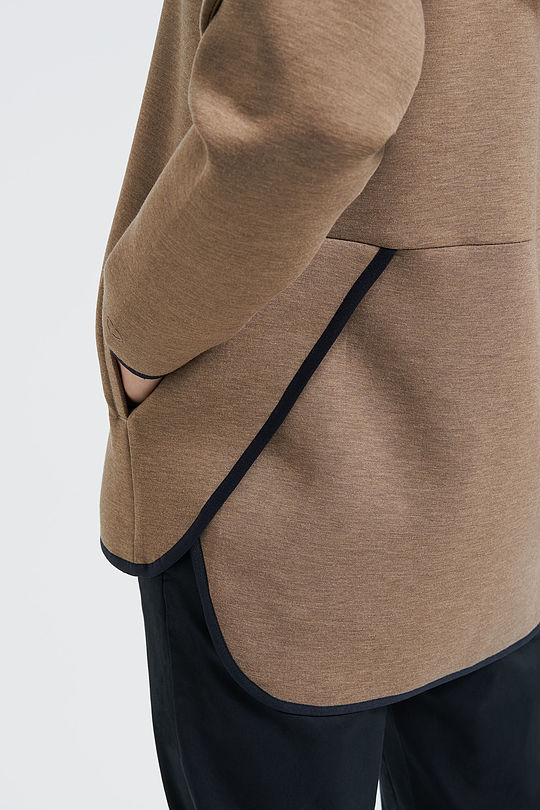 Cotton interlock knit sweatshirt 3 | BROWN/BORDEAUX | Audimas