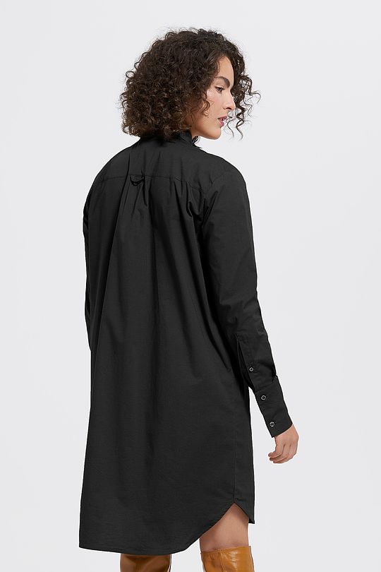 Stretch cotton shirt dress 2 | BLACK | Audimas