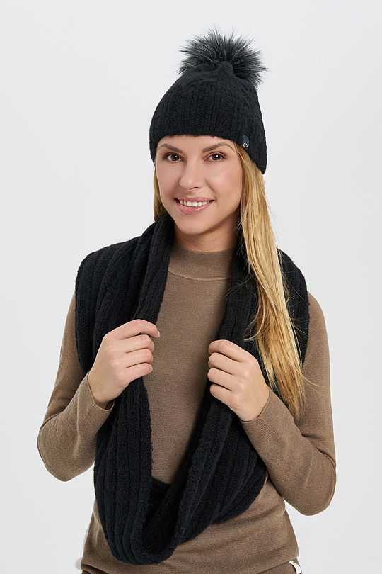 Soft knitted muff with wool 1 | BLACK | Audimas
