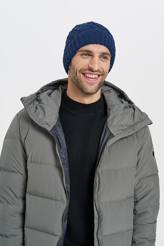 Knitted merino wool cap 3 | BLUE | Audimas