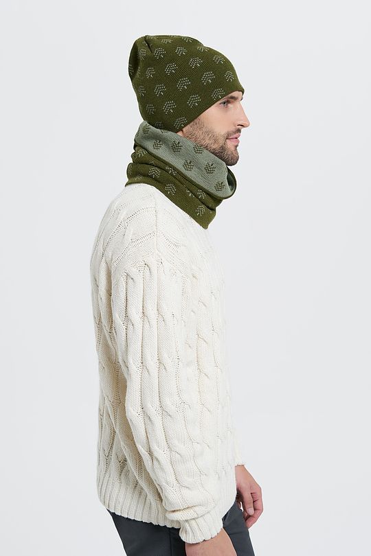Knitted cap of wool FOREST MOOD 4 | GREEN/ KHAKI / LIME GREEN | Audimas