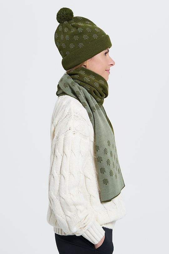 Knitted scarf of wool FOREST MOOD 4 | GREEN/ KHAKI / LIME GREEN | Audimas