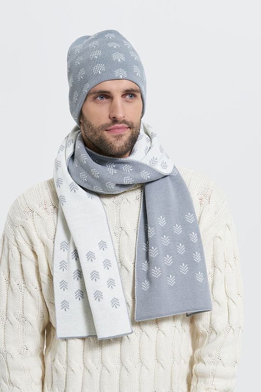 Knitted scarf of wool FOREST MOOD 2 | GREY/MELANGE | Audimas