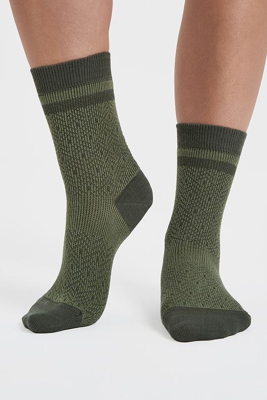 Combed cotton socks FOREST MOOD 1 | GREEN/ KHAKI / LIME GREEN | Audimas