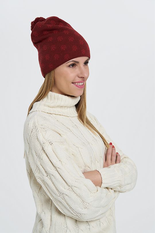 Knitted cap of wool  FOREST MOOD 2 | RED/PINK | Audimas