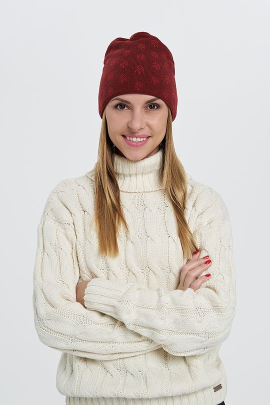 Knitted cap of wool  FOREST MOOD 4 | RED/PINK | Audimas