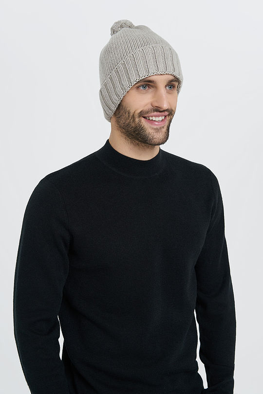 Knitted cap with cashmere 2 | GREY/MELANGE | Audimas