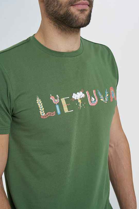 Cotton tee SURINK LIETUVĄ 3 | LIETUVA/ L BR GREEN | Audimas