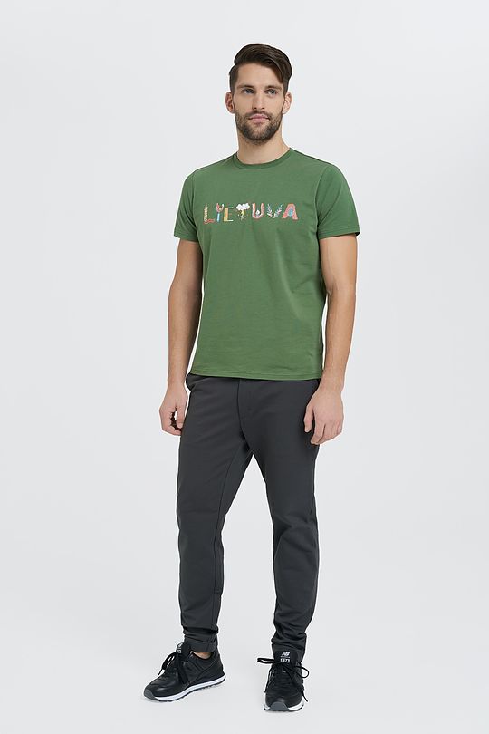 Cotton tee SURINK LIETUVĄ 5 | LIETUVA/ L BR GREEN | Audimas