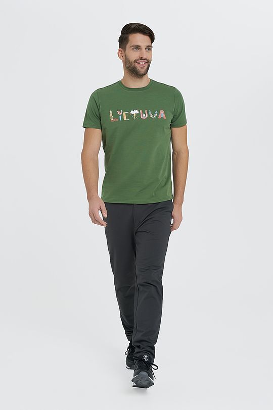 Cotton tee SURINK LIETUVĄ 6 | LIETUVA/ L BR GREEN | Audimas