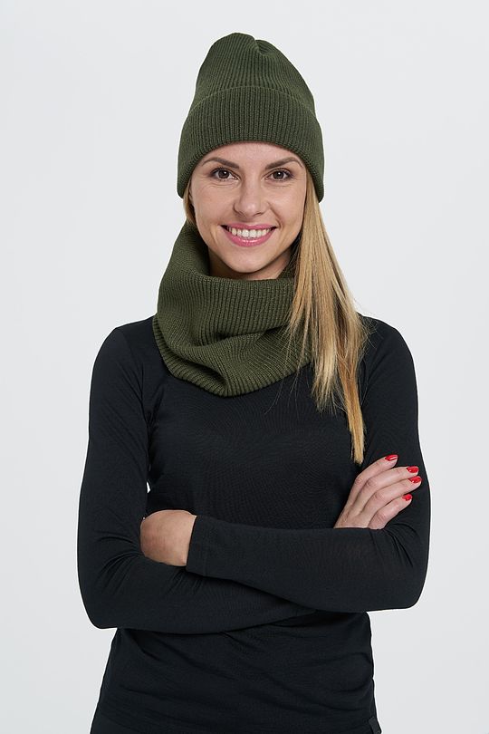 Soft touch knitted cap 3 | GREEN/ KHAKI / LIME GREEN | Audimas