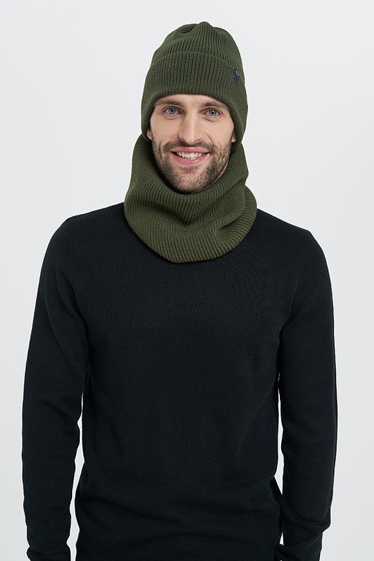 Soft touch knitted cap 4 | GREEN/ KHAKI / LIME GREEN | Audimas