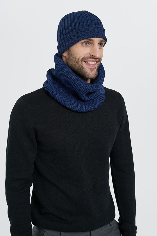 Knitted merino wool neck muff 1 | BLUE | Audimas
